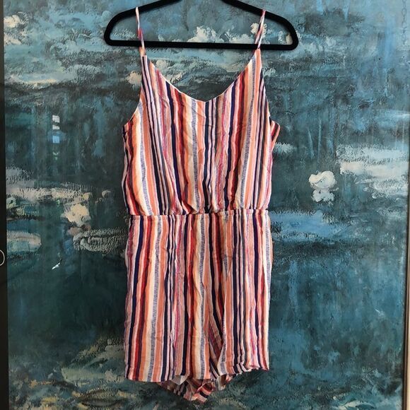One Clothing Rainbow Stripe Romper Size XL - Picture 2 of 8